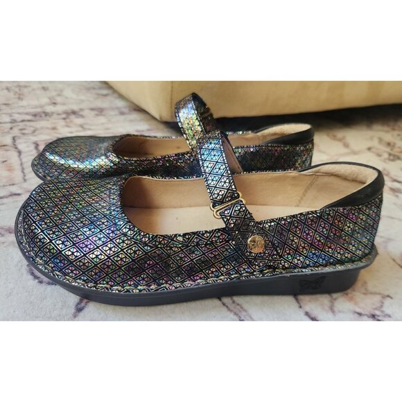 Alegria Women's Sz. 39 Belle Diamonds Forever Leather Mary Jane Clogs - Picture 1 of 7